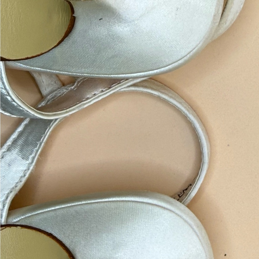 David's Bridal dyed light Ivory Sandals with Rhinestone Detail - Picture 10 of 13